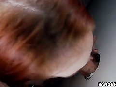 Sweet redhead chick Dani Jensen sucks hard dicks from only for old people holes