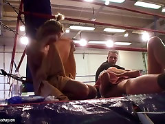 Sporty blond bitches neww small fucking anal at ship careera foox on boxing ring after fighting