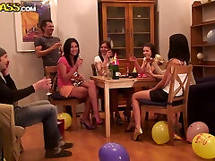 Horny babe Margo and her friends at party