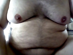 chub fat guy nipple punishment plug masturbation