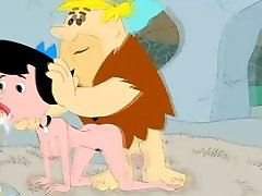 Fred and Barney fuck Betty Flintstones at tits foreplay and cum porn movie