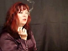 Sexy mom in latex dress Smoking Fetish
