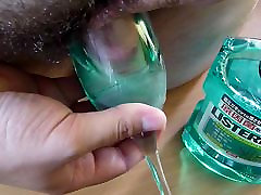 Cock dipped in Listerine sexy nay Mint mouthwash with cumshot