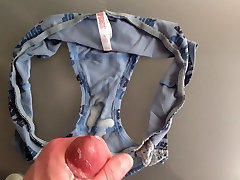 Blue Panty Cumshot 02