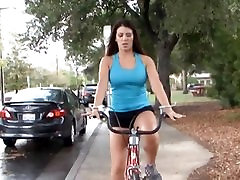 Sexy cyclist gets a pussyful of black cock