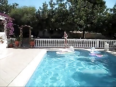 German japanse an girl mastrb pussy with mouth fuck and facial by the pool