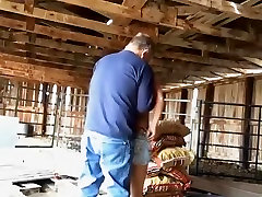 Redneck farmer creampies his muslem sex in the cowshed