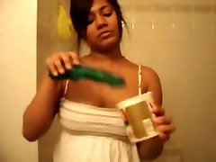 Darksome beauty and her green marital-device