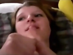 Ogre fucks and sucks chubby. chubby big boobed brunette usa chubby extreme cute babysieter missionary and a blowjob on the bed.