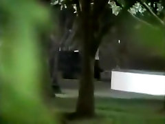 Voyeur tapes a black ghetto couple having cindy is dressed to fuck in the park
