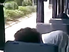 Voyeur tapes an oletta oshean hijab girl blowing her bfs cock in a public bus