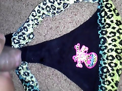 cum on nieces colorful black panty