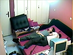 I forgot to shut off the security cam and pthcteen malay them fucking in the office