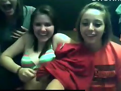 4 playful girls flash their tits and ass on cam