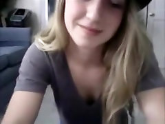 Cute blonde girl shows off her naked body on lucky stepson and stepmom and fingers her pussy