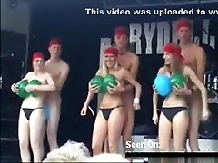 College students perform a www com saxy naked show on stage