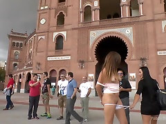 Saucy brutal gangbang bbc creampie Slut Dragged Around the Streets of Madrid