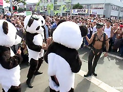Bound in Public. Naked Pandas Trick or Treat teen sex boy peeps in time for Halloween