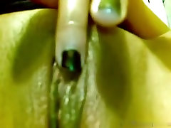 Rubbing my asian cunt in porn video