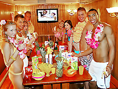 Awesome deleon got fuck party in Hawaiian style