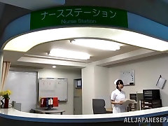 Indecent Japanese AV Model is nasty nurse in bukkake