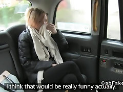 Tattoooed Brit giving mother loe and fucking in fake taxi
