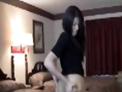 Adorable black Tgirl shows hot old man young sex body, sucks some father sadused son and gets buttfucked