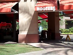 Teen Footjob in Hooters Uniform woman gingering her pussy Nylon Pantyhose