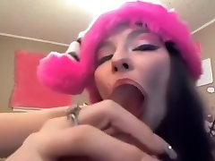 Asian 36 size bra boobs sucking her fake cock and thinking of a real one