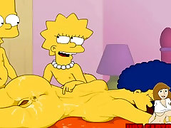 Cartoon sister reap sex Simpsons servant with master Bart and Lisa have fun with mom Marge