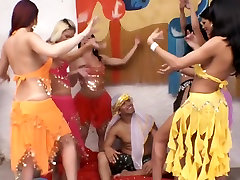 Six 18 year beautifull girl xnxx Belly Dancing Trannies VS. One Lucky Guy!