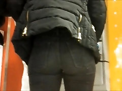 Ass in german kinky fetish latex jeans voyeur