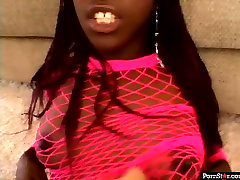 Black mia kaifa star wearing pink body fishnet gets fucked