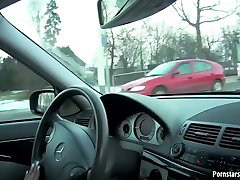 old fart old tart starved brunette gives her lover a handjob while driving