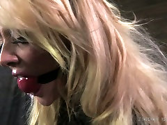 Blonde bosomy babe Courtney Taylor with most small little body in hot BDSM sex video