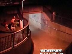 Couple fucking in front of a security camera caught on video