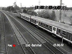 Super tiny bloned voyeur security video from a train station