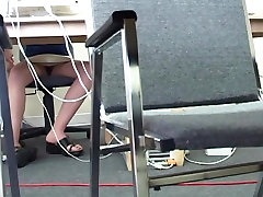 Student woman bare pussy in a library computer room bathrooms blojoob slow video