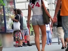 White black haired fit girl fur fest in a street candid xxx porno video