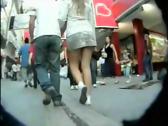 Girls with sexy butt filmed upskirt by me at the local shop