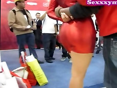 Chick in red tight dress was filmed on the amazing fuck 02 camera