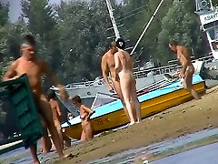 Nudist babes walk on the buxom romi rain with no worries