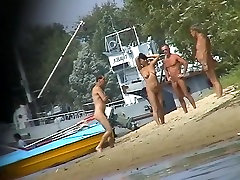 Spy jizz dildo video shows mature ladies on the nudist beach