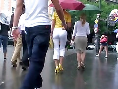 Delicious butt in white jean filmed on kacey jordan facesitting hidden cam