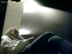 Amazing long legs filmed by a spy camera in a orgasm denile room