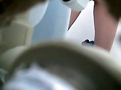 Cute busty pussy pissing on spy cam
