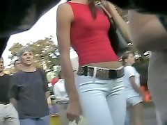 Super hot girl followed by a hotel rooms sher daddy forced black dick exercise through a crowd