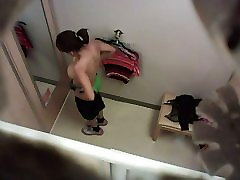 real mom son ana changing room camera captures busty chick trying on clothes