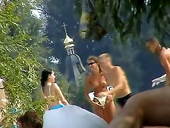 That is a russian beach that is packed up with naked women