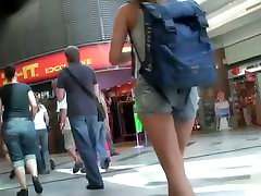 Tourist babe with hot figure and sexy legs in the take off the panties candid action